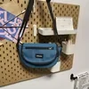 Oxford Flap-Front Chest Crossbody Bag Blue color SKU reference
