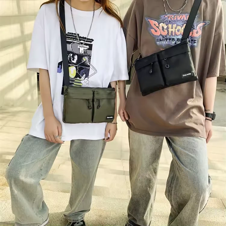 Lightweight Nylon Multi-Pocket Sling Bag product reference image