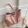 PU Leather Large Shopping Shoulder Tote Grey color SKU reference