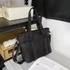 Nylon Gym and Shopping Duffel Tote Black color SKU reference