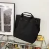 Color-Block Nylon Large Shopping Tote Black color SKU reference