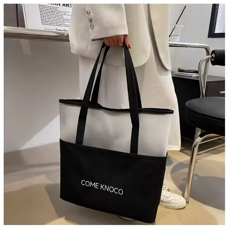 Rainbow Translucent Color-Block Duffel Tote product reference image