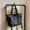 Large Zipper Shopping Tote with Material to Confirm Black color SKU reference