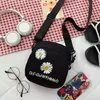 Embroidered Daisy Canvas Mini Crossbody Phone Pouch Design option 01 color SKU reference