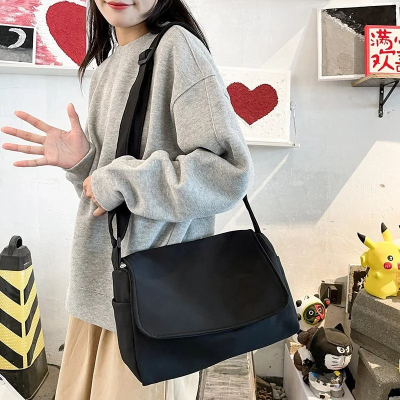 Nylon Flap Crossbody Messenger Bag with Adjustable Strap product reference image