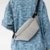 Nylon Crossbody Waist Pack with Dual-Zip Compartments Gray color SKU reference