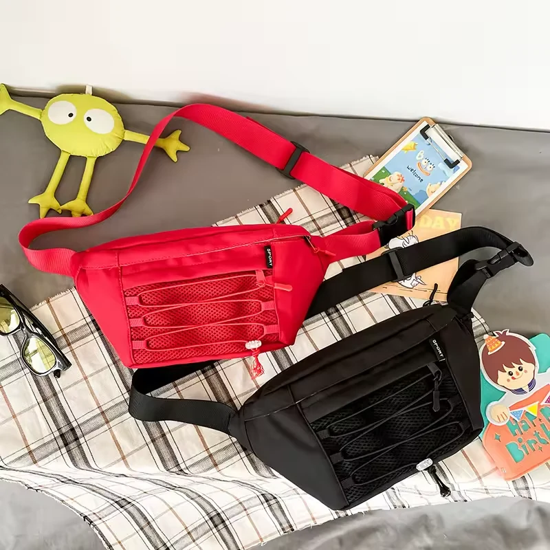Nylon Waist Pack with Elastic Front Pocket and Rear Security Pocket product reference image
