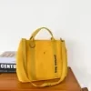Vintage Canvas Messenger Tote with Removable Shoulder Strap Yellow color SKU reference