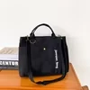 Vintage Canvas Messenger Tote with Removable Shoulder Strap Black color SKU reference