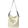 Printed Canvas Crossbody Satchel with Adjustable Strap White color SKU reference
