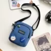 Waterproof Nylon Crossbody Satchel with Reinforced Base Blue color SKU reference