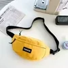 Nylon Waist Bag with Hidden Zipper Pocket and Adjustable Strap Yellow color SKU reference