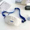 Nylon Waist Bag with Hidden Zipper Pocket and Adjustable Strap White color SKU reference