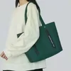 Canvas Shopping Tote with Front Pocket and Reinforced Straps Green color SKU reference