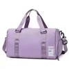 Two-Size Nylon Travel Duffel with Shoe Compartment Purple color SKU reference