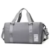 Two-Size Nylon Travel Duffel with Shoe Compartment Gray color SKU reference