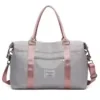 Dry/Wet Gym & Travel Tote in Two Sizes Grey & pink color SKU reference
