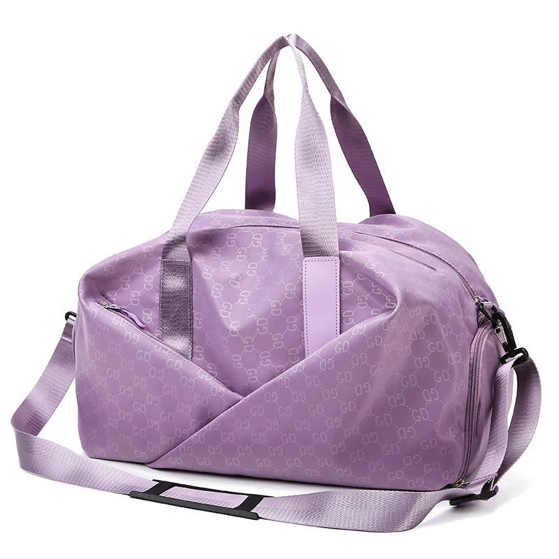 Nylon Gym Tote with Wet-Dry and Shoe Compartments Purple color SKU reference