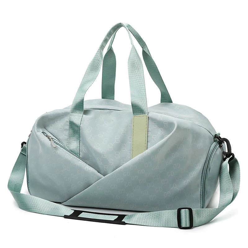 Nylon Gym Tote with Wet-Dry and Shoe Compartments Light green color SKU reference