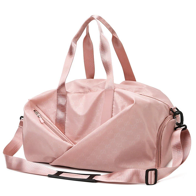 Nylon Gym Tote with Wet-Dry and Shoe Compartments Pink color SKU reference