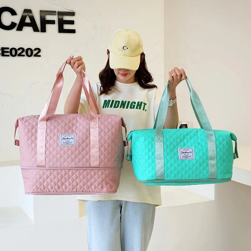 Quilted Expandable Nylon Weekender Tote with Trolley Holder product reference image