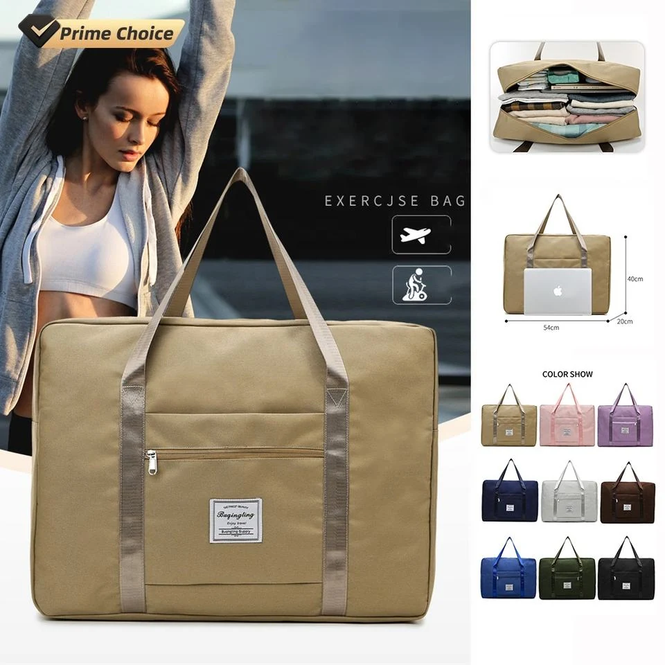 Square Nylon Travel Tote with Zipper Pocket and Trolley Holder product reference image