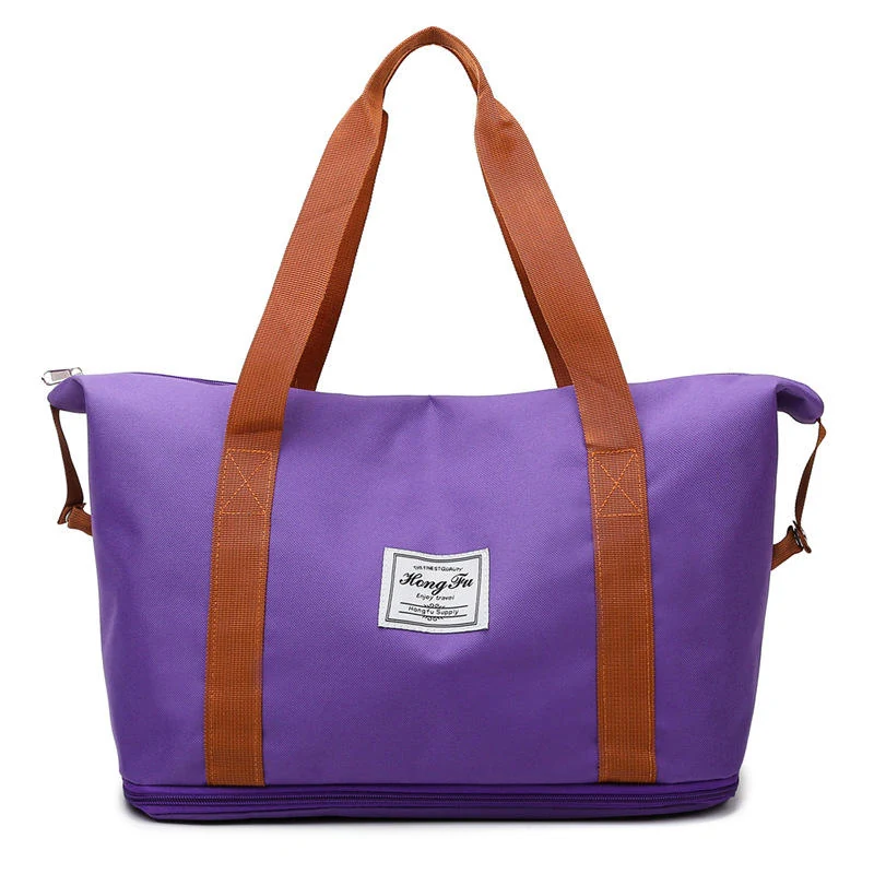 Expandable Gym & Travel Duffel with Trolley Sleeve Purple color SKU reference