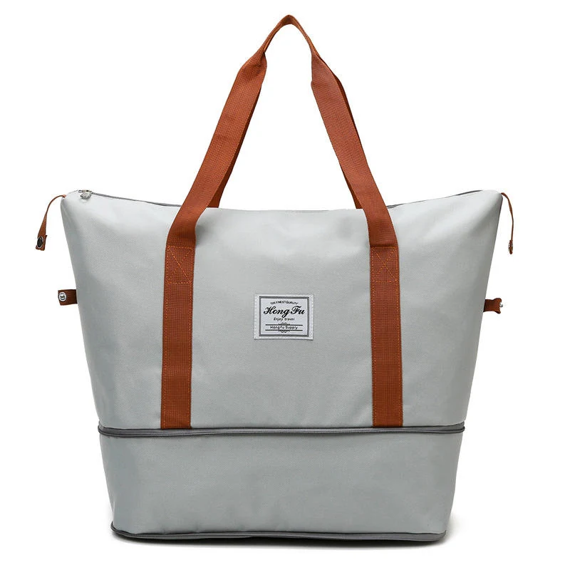 Expandable Gym & Travel Duffel with Trolley Sleeve Gray color SKU reference