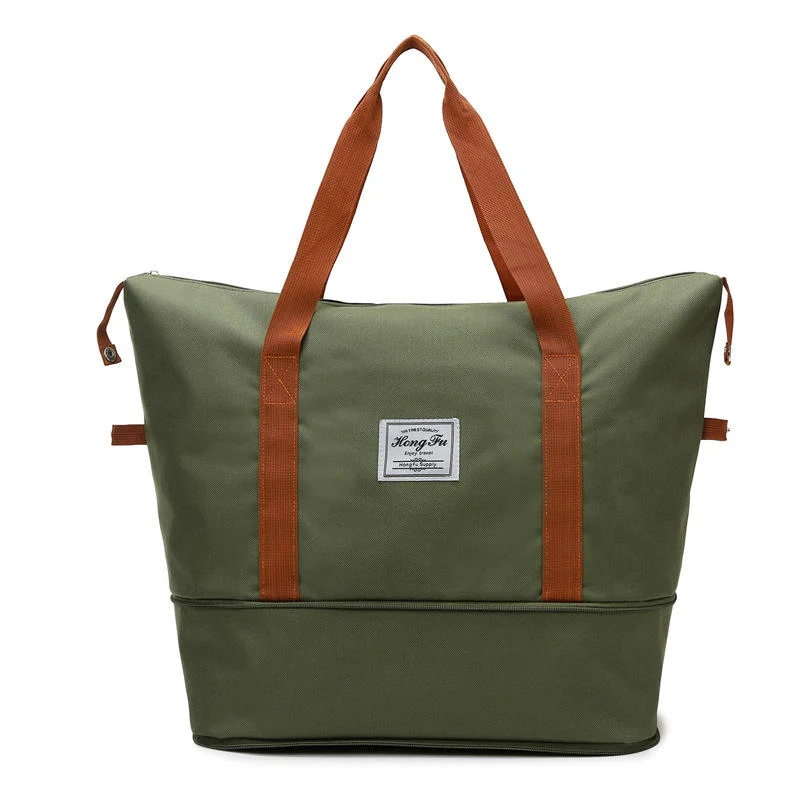 Expandable Gym & Travel Duffel with Trolley Sleeve Green color SKU reference