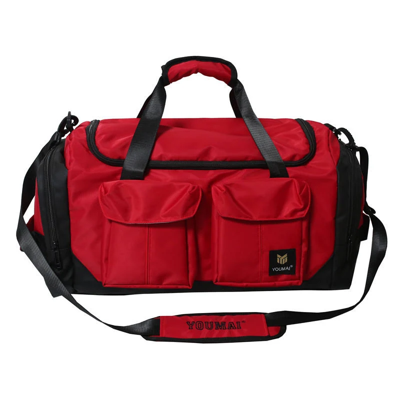 Large Travel Bag with Shoe Compartment and Outer Pocket Red color SKU reference