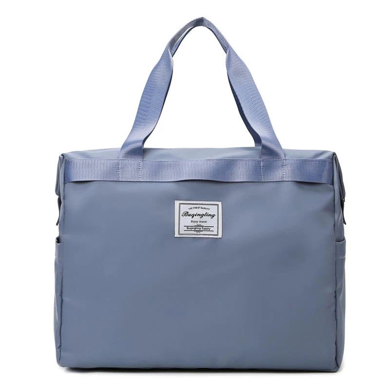 Nylon Travel Tote with Wide Handles and Wet-Dry Pocket Blue color SKU reference