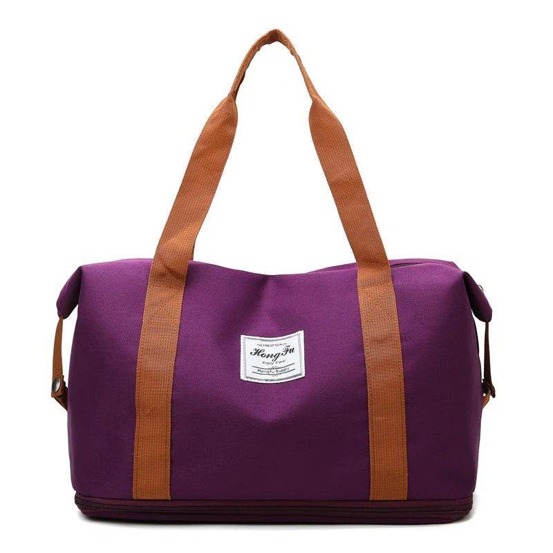 Expandable Travel & Gym Duffel with Dry-Wet Pocket Purple color SKU reference