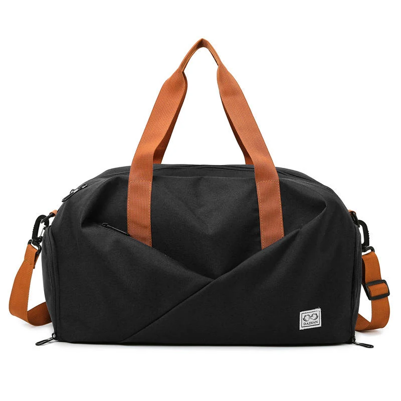 Nylon Travel & Gym Bag with Dry-Wet and Shoe Storage Black color SKU reference