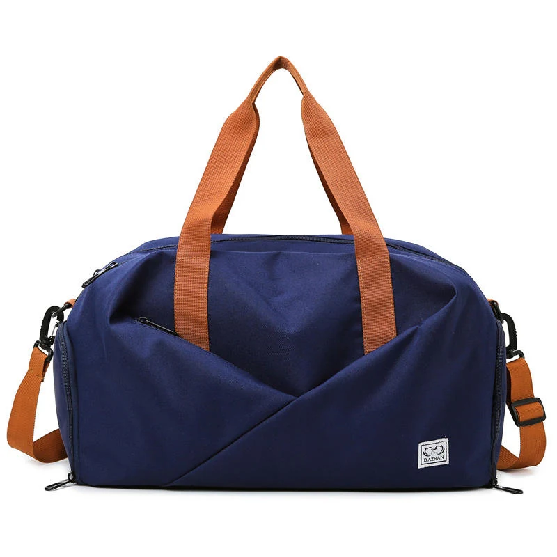 Nylon Travel & Gym Bag with Dry-Wet and Shoe Storage Blue color SKU reference