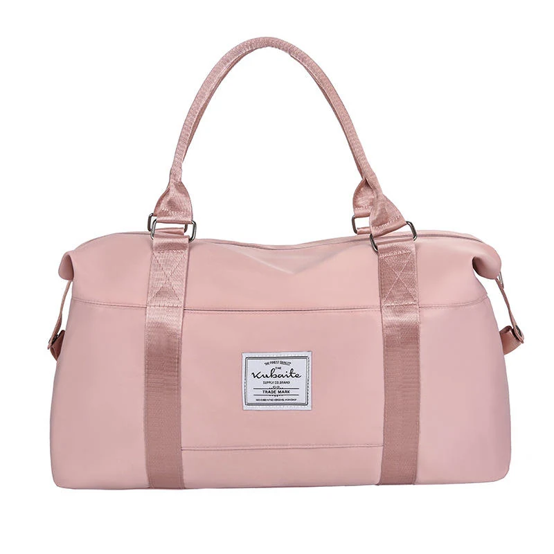 Foldable Nylon Travel Duffel with Dry/Wet Storage Pink color SKU reference