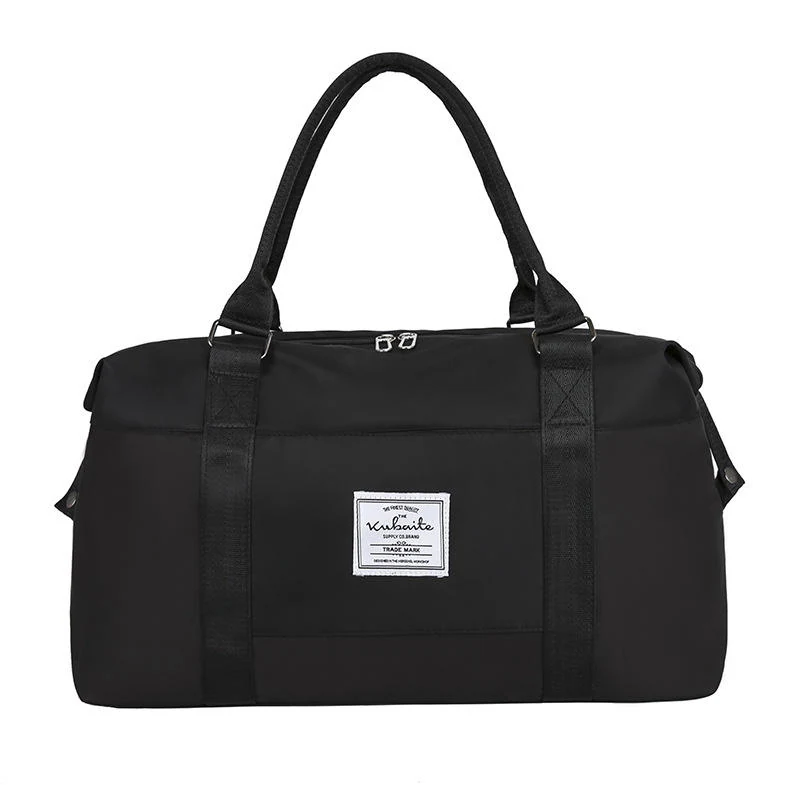 Foldable Nylon Travel Duffel with Dry/Wet Storage Black color SKU reference