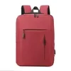 Nylon Business Backpack with Hidden Front Zip and Side Pockets Red color SKU reference