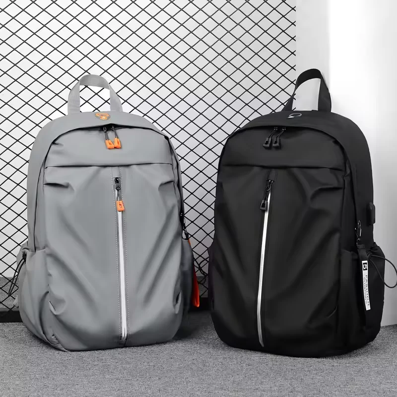 16-Inch Nylon Business Backpack with Side Zip Pockets and USB Access product reference image