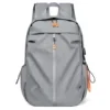 16-Inch Nylon Business Backpack with Side Zip Pockets and USB Access Gray color SKU reference