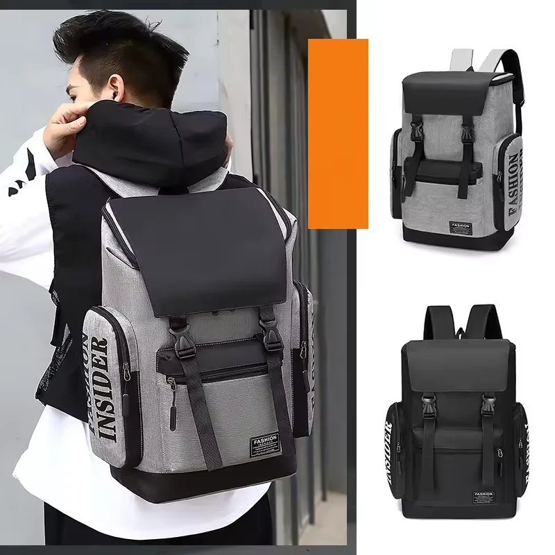 Oxford School Backpack with Dual Side Zip Pockets and Reinforced Straps product reference image