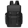 Oxford School Backpack with Dual Side Zip Pockets and Reinforced Straps Black color SKU reference