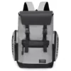 Oxford School Backpack with Dual Side Zip Pockets and Reinforced Straps Gray color SKU reference