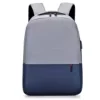 Color-Block Nylon Laptop Backpack with Dual-Zip Access Blue color SKU reference
