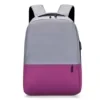 Color-Block Nylon Laptop Backpack with Dual-Zip Access Red color SKU reference