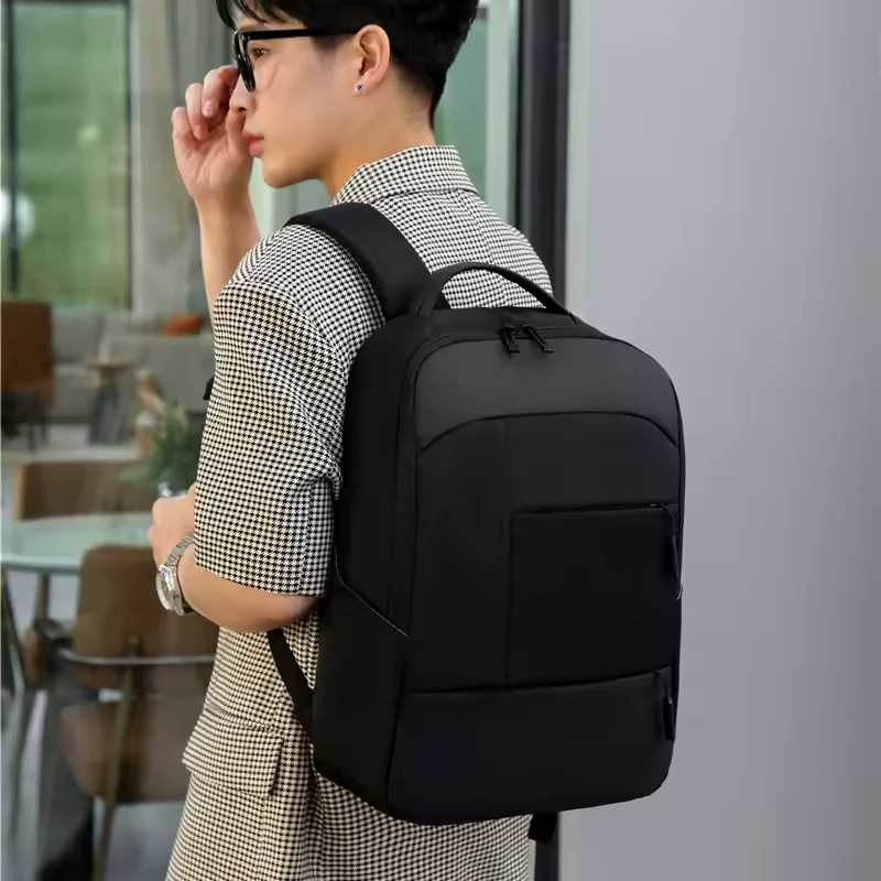 Nylon Laptop Backpack with Hidden Zipper Pocket and USB Port product reference image