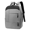 Nylon Laptop Backpack with Hidden Zipper Pocket and USB Port Gray color SKU reference