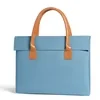 15-Inch Nylon Laptop Tote with Magnetic Flap and PU Handles Blue color SKU reference