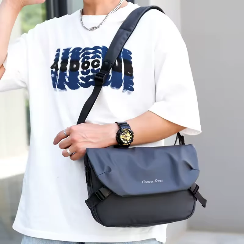 Nylon Crossbody Bag with Double Zips and Luggage Pass-Through product reference image