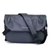 Nylon Crossbody Bag with Double Zips and Luggage Pass-Through Gray color SKU reference