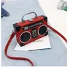 Retro Radio-Shaped PU Mini Shoulder Bag Red color SKU reference